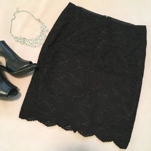 Petite Charter Club Lace Black Pencil Skirt